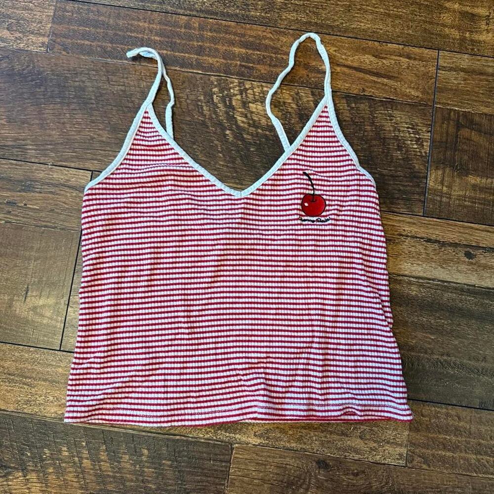 Forever 21 Red And White Striped Tank (Size L)
